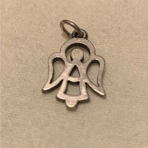 Retired James Avery Silver Angel Necklace Pendant